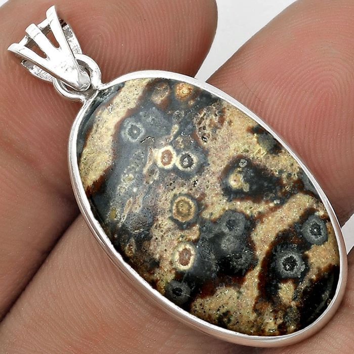 Natural Viper Skin Jasper Pendant SDP122768 P-1001, 17x28 mm