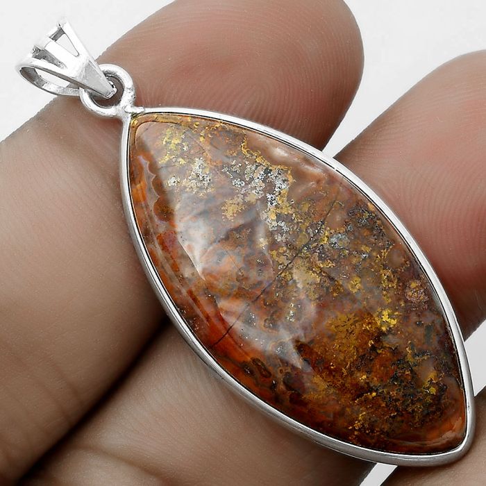 Natural Rare Cady Mountain Agate Pendant SDP122867 P-1001, 18x37 mm