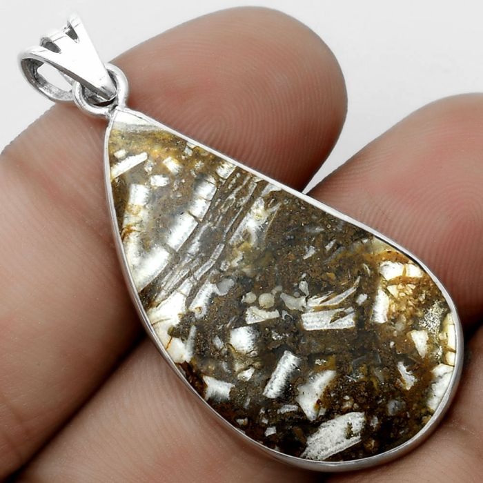 Natural Wild Horse Jasper Pendant SDP122879 P-1001, 19x34 mm