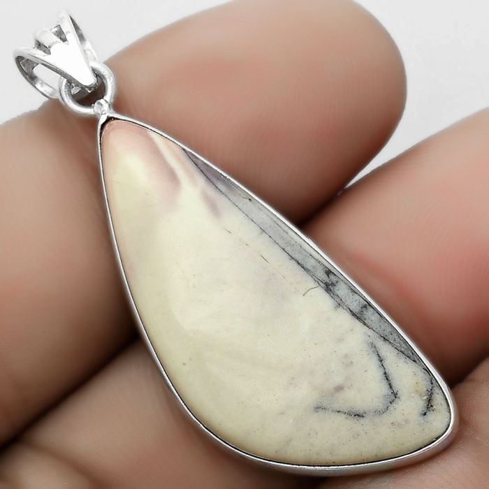 Natural Porcelain Jasper Pendant SDP122885 P-1001, 15x34 mm