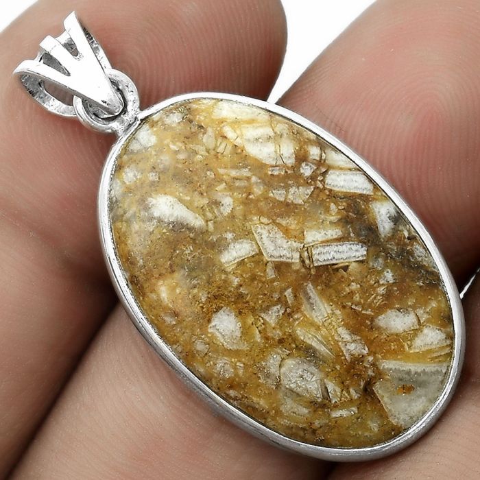 Natural Rock Calcy Pendant SDP122889 P-1001, 18x27 mm