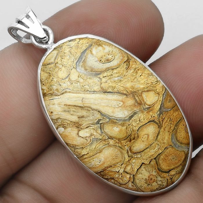 Natural Rock Calcy Pendant SDP122926 P-1001, 21x34 mm