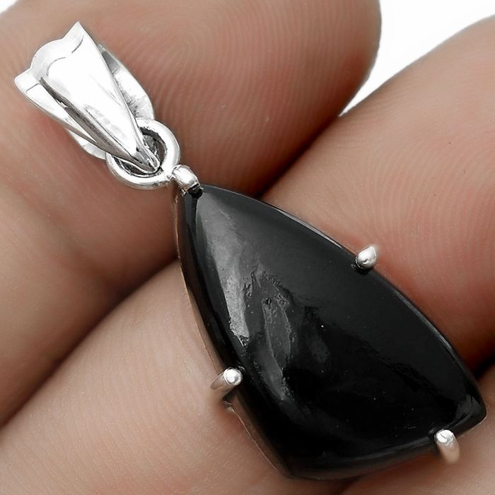 Natural Black Onyx - Brazil Pendant SDP123281 P-1013, 12x21 mm