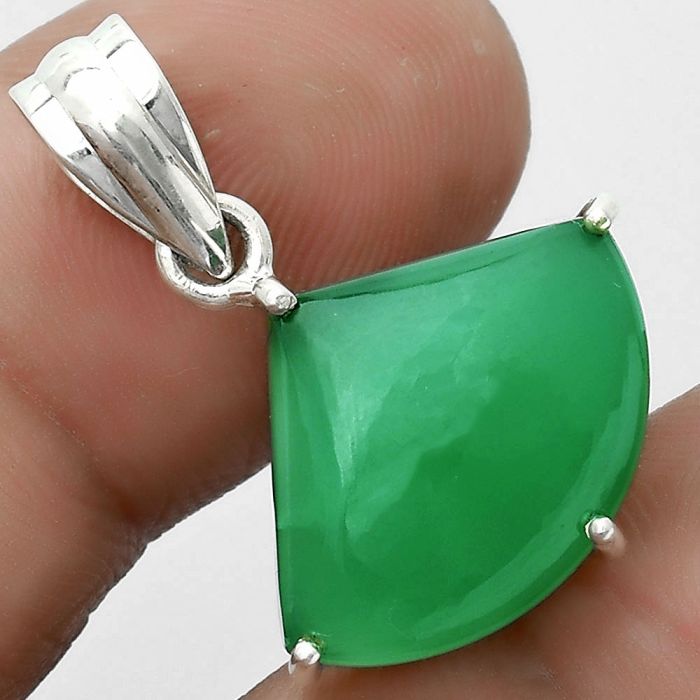 Natural Green Onyx Pendant SDP123297 P-1013, 15x19 mm