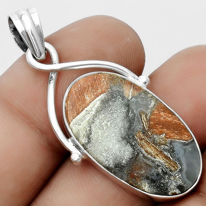 Natural Tabu Jasper Pendant SDP123438 P-1031, 15x26 mm