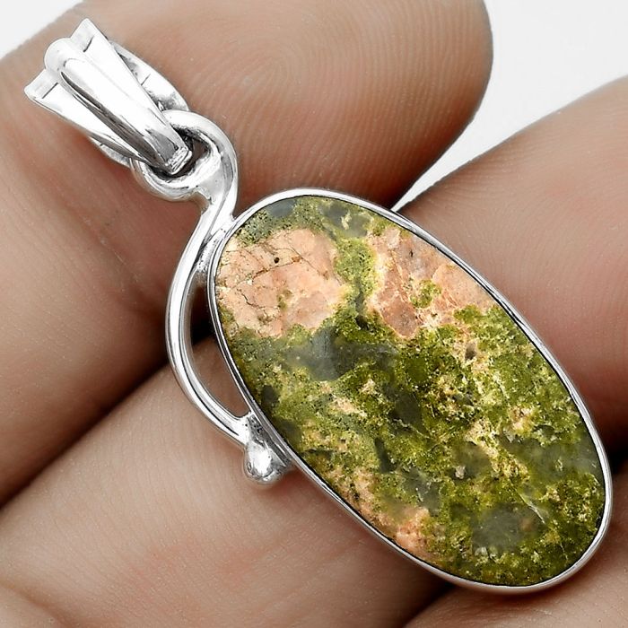 Natural Unakite Pendant SDP123502 P-1099, 13x24 mm