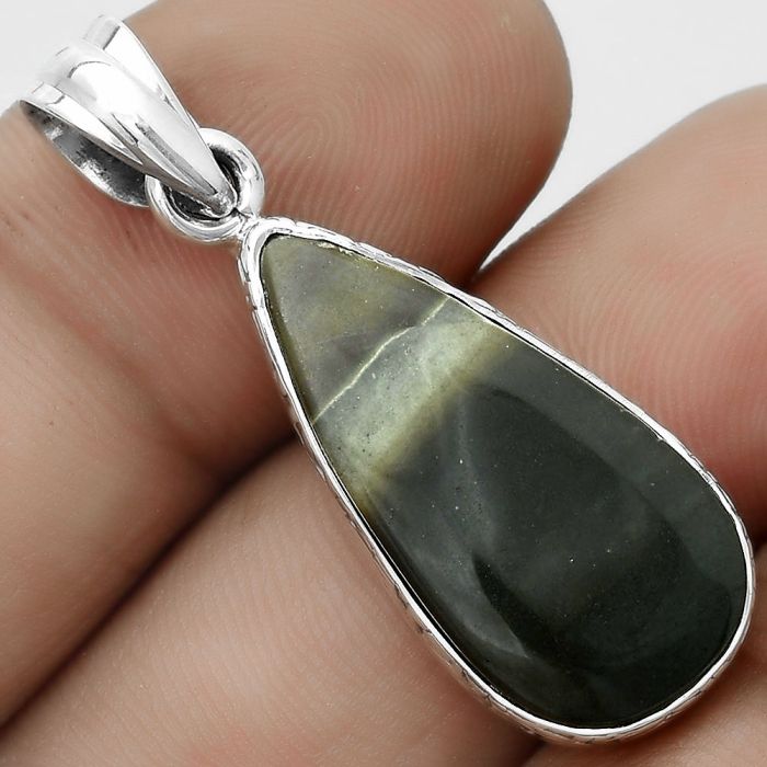 Natural Polygram Jasper Pendant SDP123548 P-1001, 12x26 mm