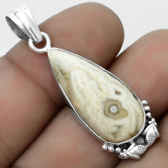 Natural Ocean Jasper - Madagascar Pendant SDP123630 P-1102, 13x27 mm