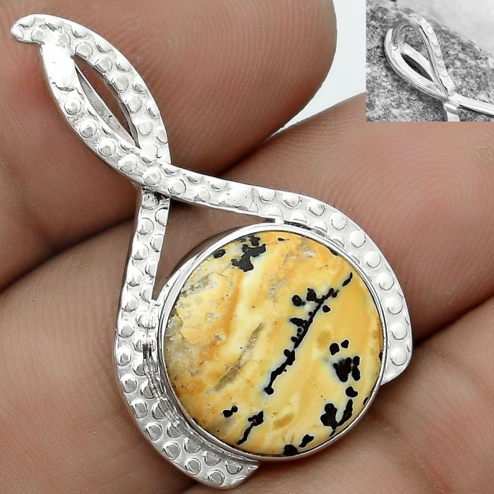 Natural Russian Honey Dendrite Opal Pendant SDP123794 P-1549, 15x15 mm