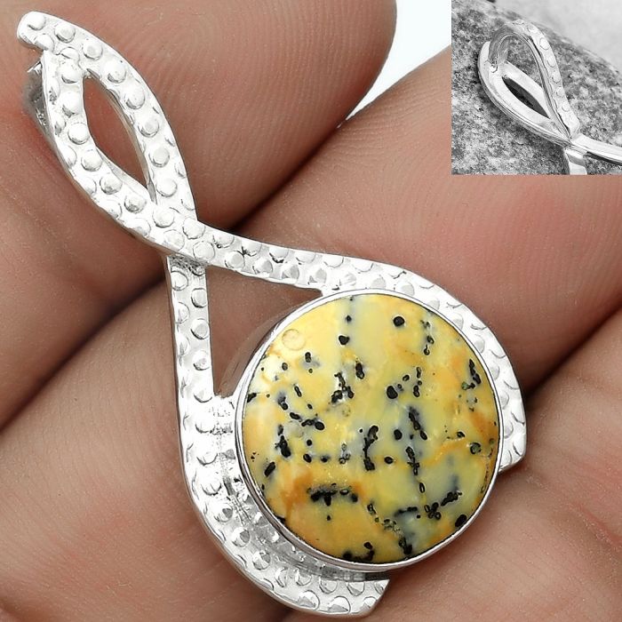 Natural Russian Honey Dendrite Opal Pendant SDP123819 P-1549, 14x14 mm