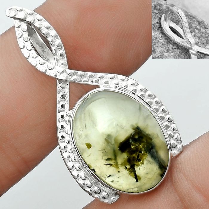 Natural Prehnite Pendant SDP123820 P-1549, 14x18 mm