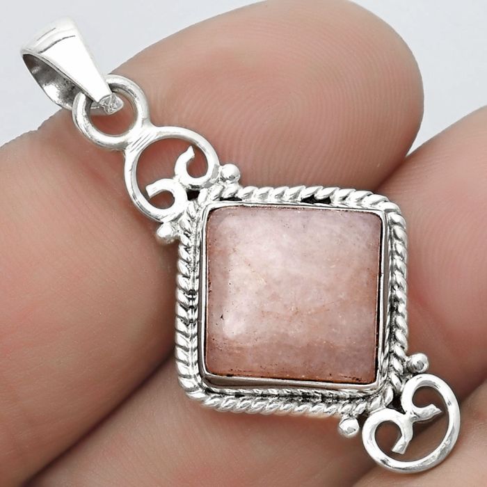 Natural Pink Scolecite Pendant SDP124037 P-1696, 13x13 mm