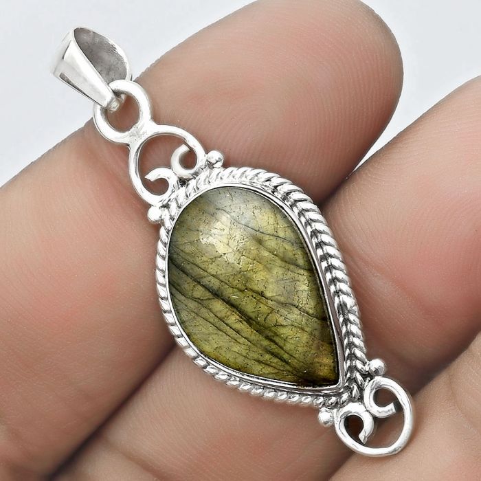 Spectrolite Labradorite - Finland Pendant SDP124058 P-1696, 13x19 mm