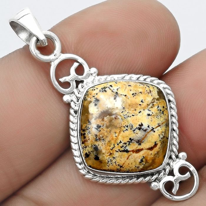 Natural Picture Jasper Pendant SDP124069 P-1696, 16x16 mm