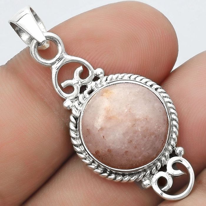 Natural Pink Scolecite Pendant SDP124071 P-1696, 14x14 mm