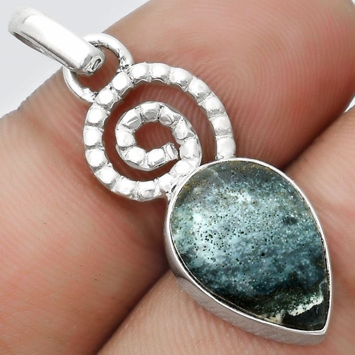 Spiral - Blue Scheelite - Turkey Pendant SDP124081 P-1650, 11x15 mm