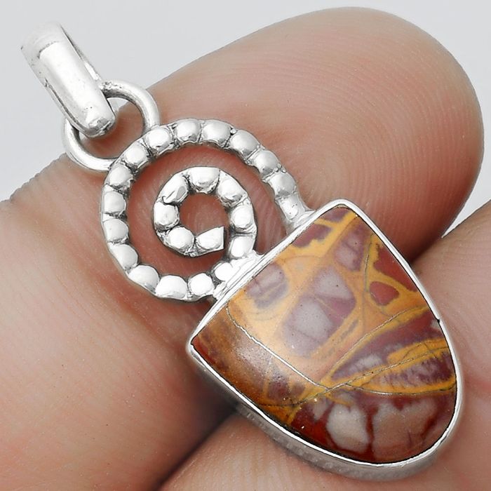 Spiral - Natural Noreena Jasper Pendant SDP124110 P-1650, 12x14 mm