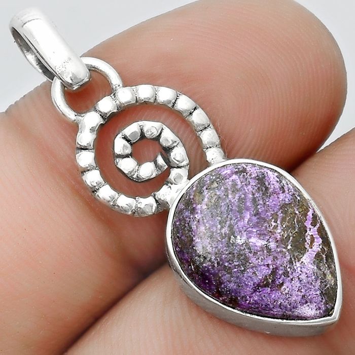 Spiral - Purpurite - South Africa Pendant SDP124113 P-1650, 12x15 mm