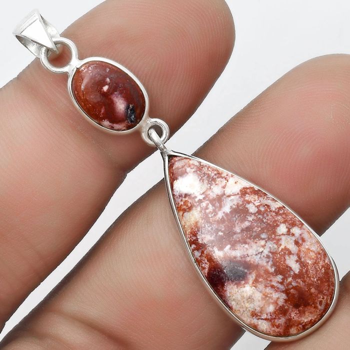 Natural Pink Thulite - Norway Pendant SDP124185 P-1098, 14x27 mm