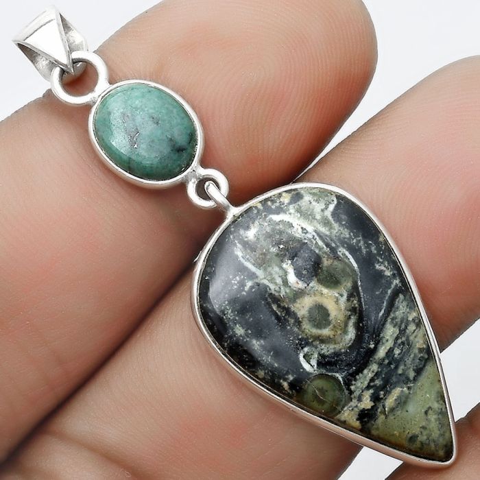 Star Galaxy Jasper & Larsonite Jasper Pendant SDP124240 P-1098, 16x26 mm