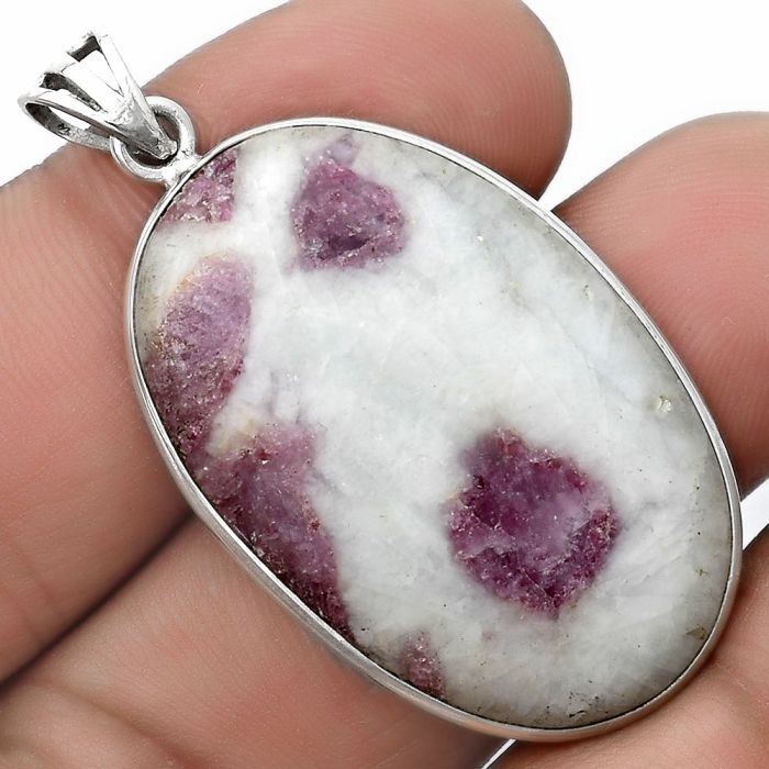 Natural Pink Tourmaline in Quartz Pendant SDP124416 P-1001, 23x36 mm