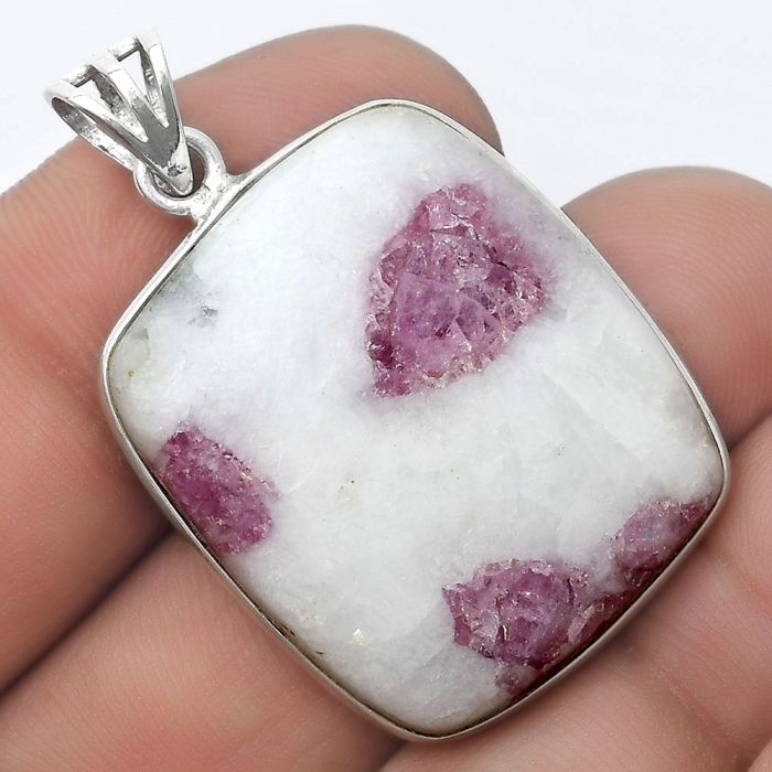 Natural Pink Tourmaline in Quartz Pendant SDP124417 P-1001, 24x27 mm