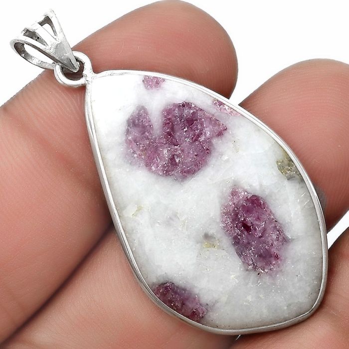 Natural Pink Tourmaline in Quartz Pendant SDP124423 P-1001, 21x35 mm