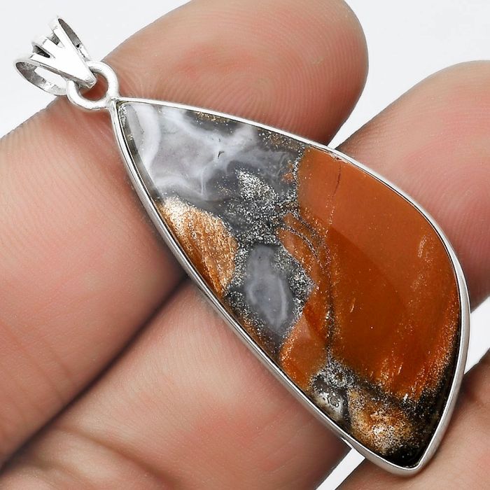 Natural Tabu Jasper Pendant SDP124581 P-1001, 18x39 mm