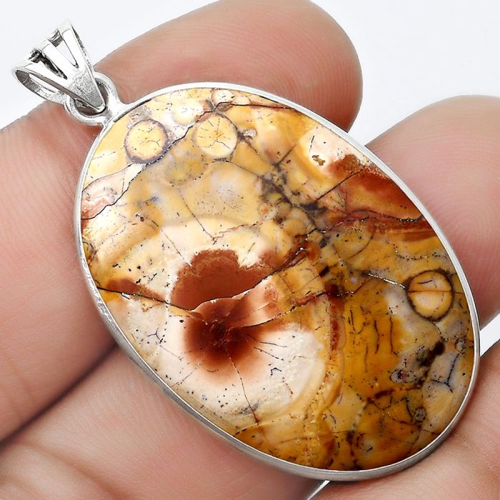 Natural Mexican Bird Eye Pendant SDP124608 P-1001, 24x36 mm