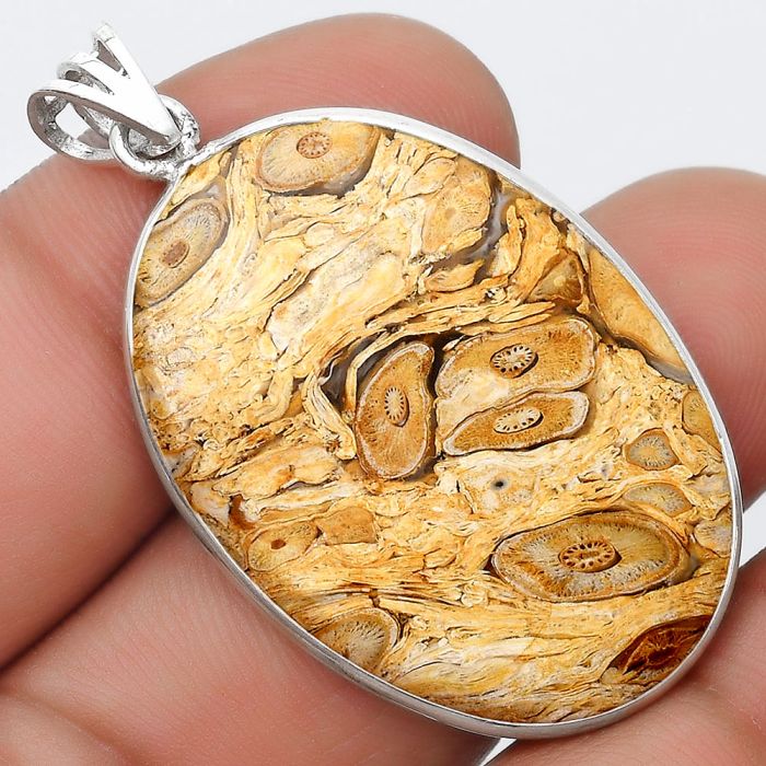 Natural Rock Calcy Pendant SDP124788 P-1001, 24x35 mm