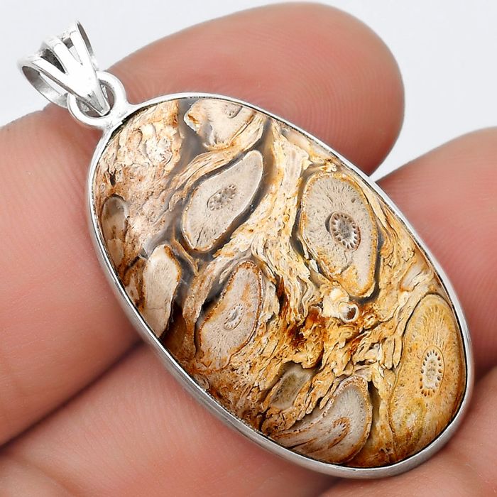 Natural Rock Calcy Pendant SDP124790 P-1001, 20x13 mm