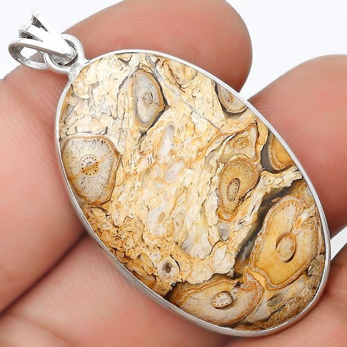 Natural Rock Calcy Pendant SDP124807 P-1001, 22x35 mm