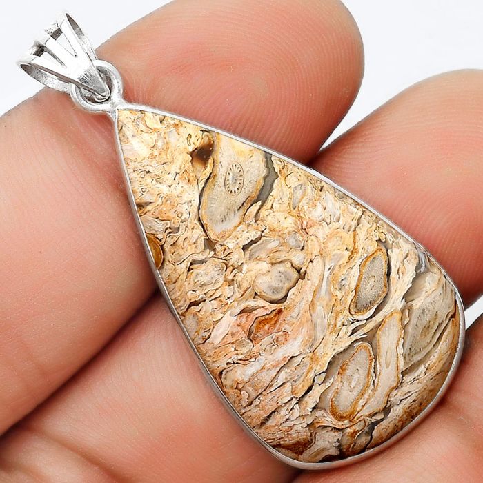 Natural Rock Calcy Pendant SDP124818 P-1001, 20x35 mm