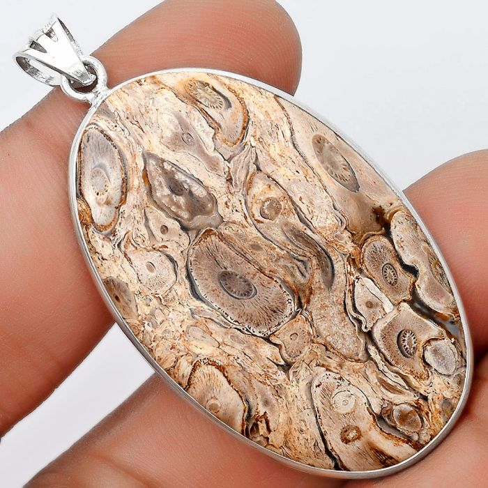 Natural Rock Calcy Pendant SDP124826 P-1001, 27x43 mm