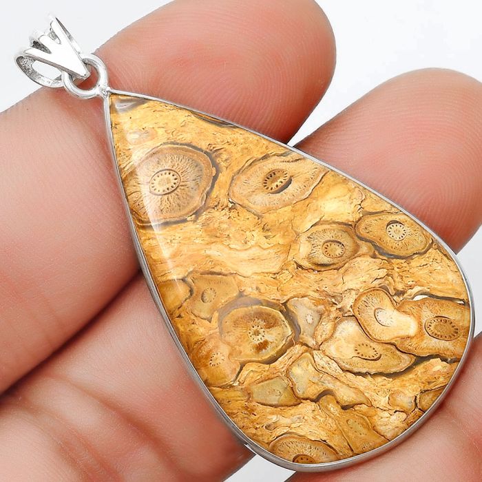 Natural Rock Calcy Pendant SDP124838 P-1001, 26x41 mm