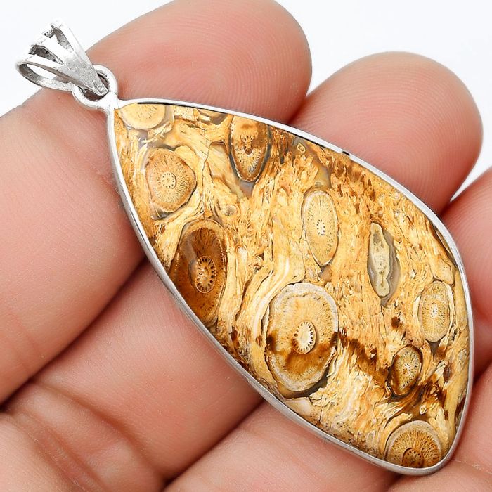 Natural Rock Calcy Pendant SDP124840 P-1001, 22x44 mm