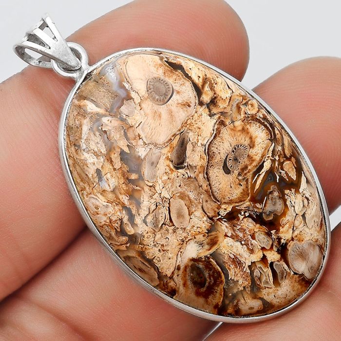 Natural Rock Calcy Pendant SDP124842 P-1001, 25x36 mm