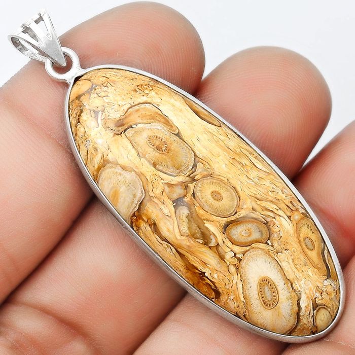 Natural Rock Calcy Pendant SDP124844 P-1001, 18x44 mm