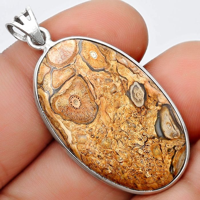 Natural Rock Calcy Pendant SDP124859 P-1001, 20x33 mm