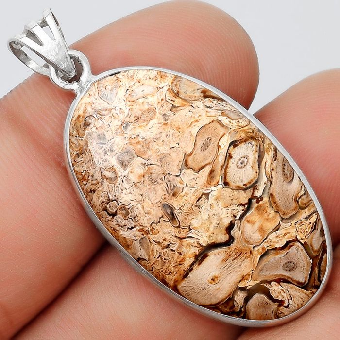 Natural Rock Calcy Pendant SDP124871 P-1001, 18x31 mm