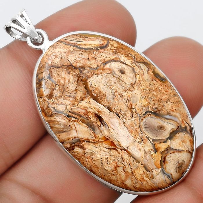 Natural Rock Calcy Pendant SDP124878 P-1001, 25x37 mm