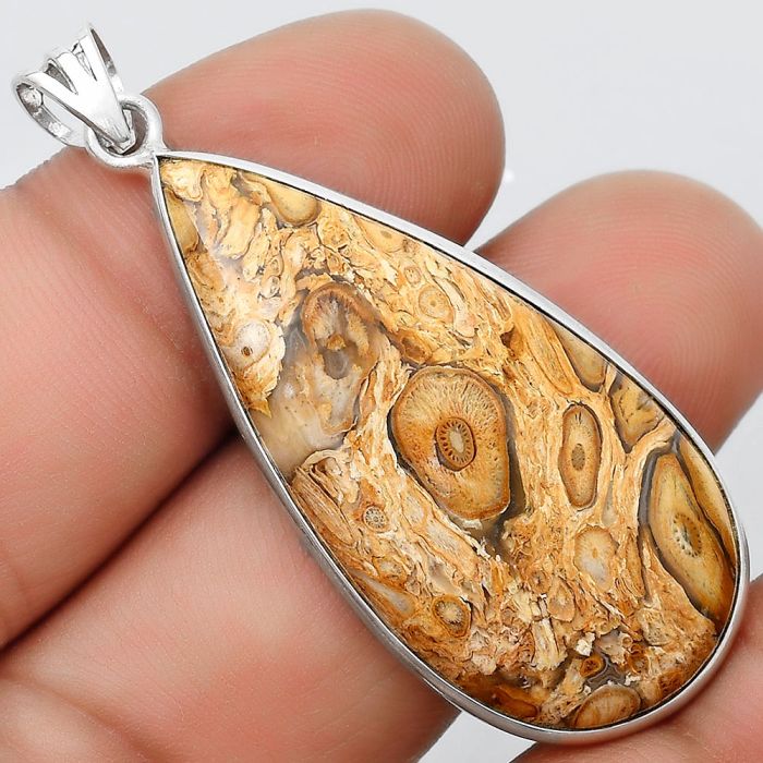 Natural Rock Calcy Pendant SDP124879 P-1001, 19x40 mm