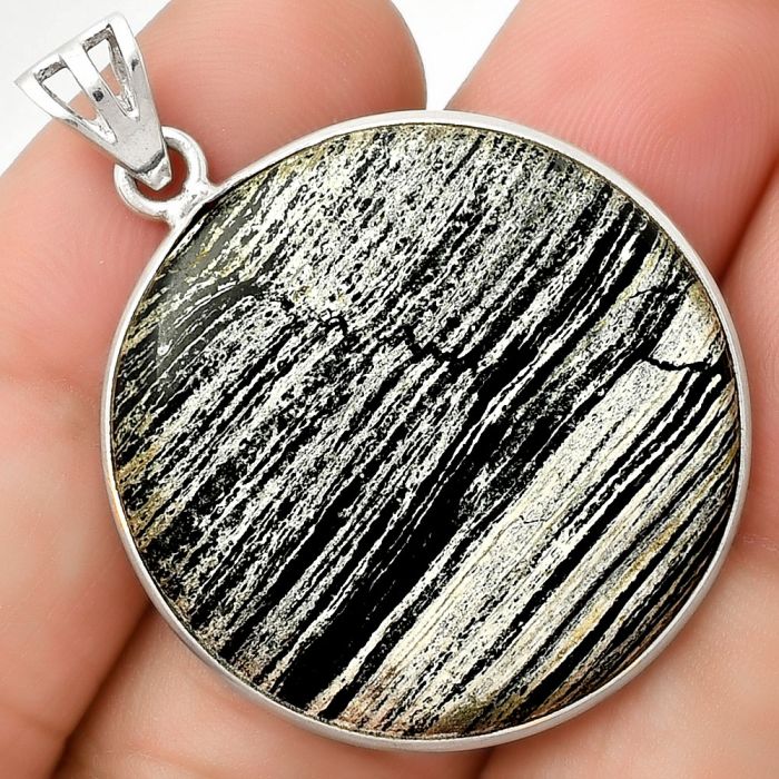 Natural Silver Leaf Obsidian Pendant SDP125003 P-1001, 29x29 mm