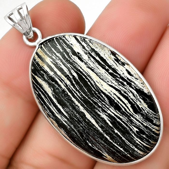 Natural Silver Leaf Obsidian Pendant SDP125032 P-1001, 22x34 mm