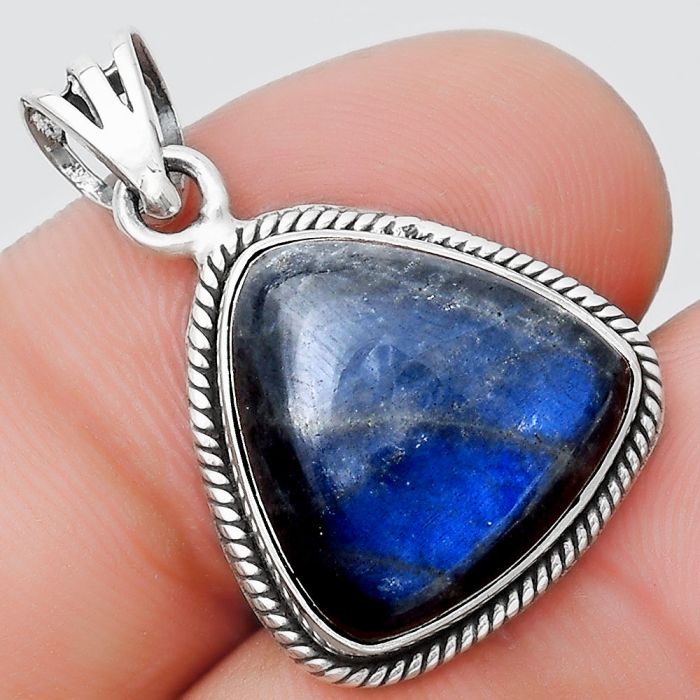 Blue Fire Labradorite - Madagascar Pendant SDP125321 P-1056, 15x15 mm