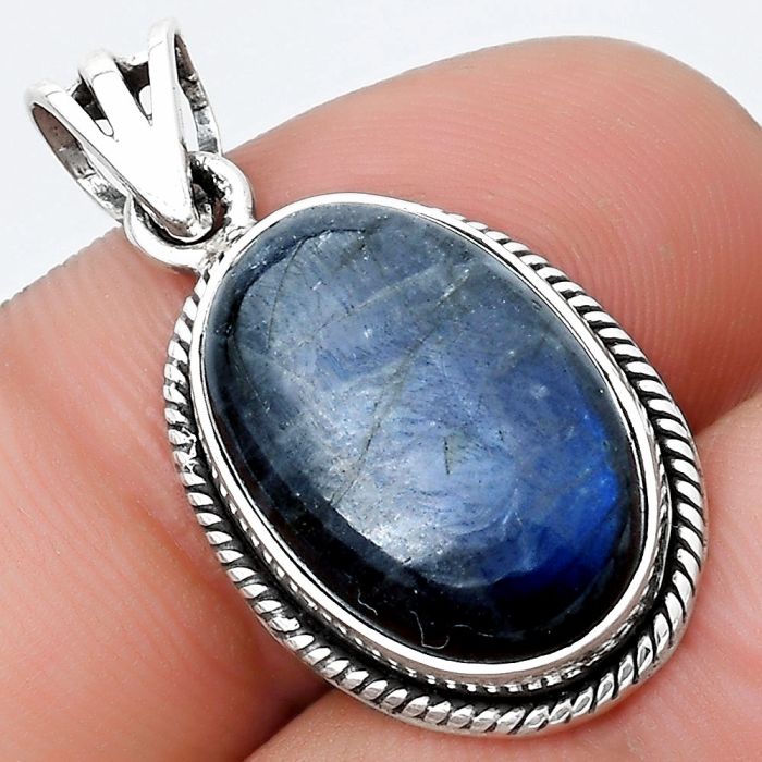 Blue Fire Labradorite - Madagascar Pendant SDP125322 P-1056, 12x18 mm