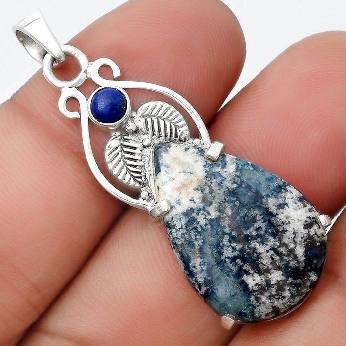 Blue Scheelite - Turkey & Lapis Lazuli Pendant SDP125374 P-1434, 16x24 mm