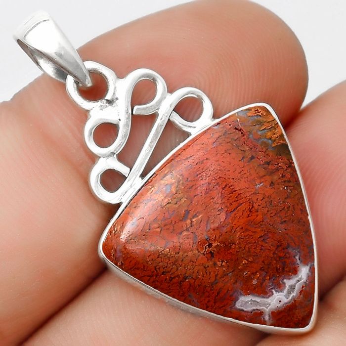 Natural Red Moss Agate Pendant SDP125986 P-1554, 20x20 mm