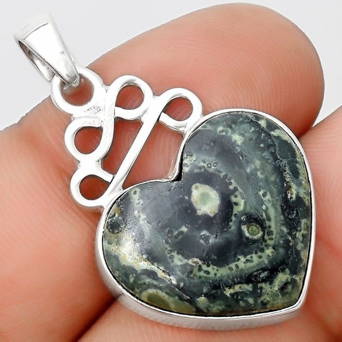 Valentine Gift Heart Natural Star Galaxy Jasper Pendant SDP125994 P-1554, 18x20 mm