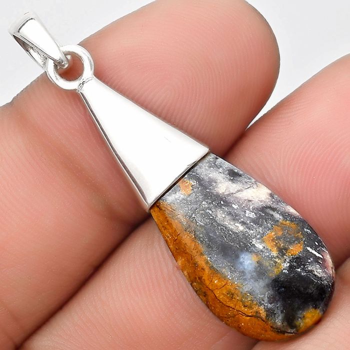 Natural Indian Blanket Jasper Pendant SDP126016 P-1016, 13x22 mm